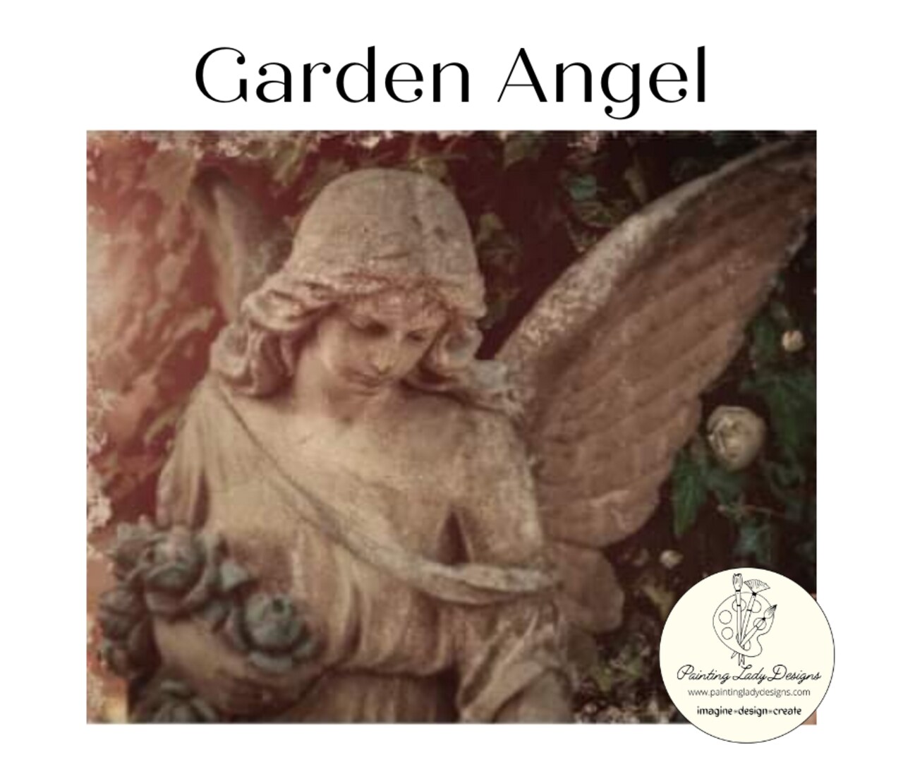 Angel in the Garden - Painting Lady Designs Decoupage and Mixed Media Papers (medium)